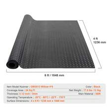 KFFKFF Diamond-Plate Rubber Flooring Roll, 3 Mm X 4 Ft X (6 To15) Ft Garage Floor Mat, SBR Rubber Garage Flooring Roll, Easy To Clean, Diamond Plate Rubber Mat For Under Cars, Garage Industry Gym, Black