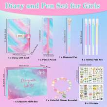 Secret Diary For Girls Age 7-15, Lockable Journal With Pen, Birthday Back To School Gift, Teen Notebook - Rectangle - View 3