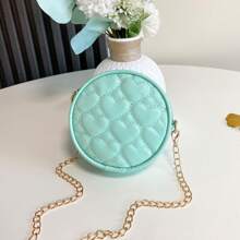 Girls' Embroidered Heart Shaped PU Leather Chain Shoulder Bag