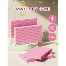 Pink Index Cards 3x5, 200 PCS 3x5 Index Cards Flashcards, Heavyweight Note Cards 3x5 Flash Cards Single-Sided 3x5 Study Card, Ruled 3 X 5 Index Cards Ruled Index Notecard For School Office Home,School Supplies,Back To School - Multicolor - View 2