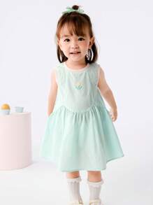 Balabala Girls' Dress, 2025 Summer Princess Style Baby Dress - Pink Green - View 1