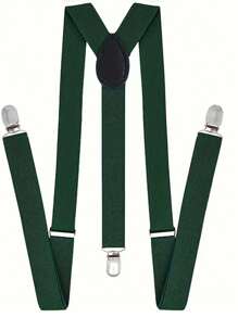 Solid Color Men Suspender With 3 Strong Clips Adjustable Braces Suitable For Teen Summer Casual Outdoor Athletic Or Vacation Travel Or Graduation Gifts Or Birthday Dress Accessories Or Daily Wear