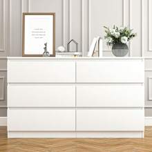 6 Drawer Dresser For Bedroom, Wide Storage Cabinet, Chest Of Drawers & Dresser, For Living Room, Bedroom, TV Room, Entryway Furniture - 白色 - 查看 1