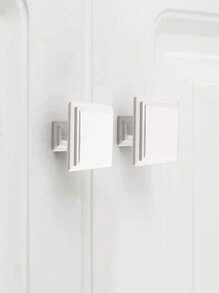 6 piezas Tiradores de gabinete estilo estadounidense. Adecuado para puertas de gabinete, cómodas, armarios de zapatos, armarios, gabinetes de cocina. Material metálico, manijas de montaje superficial, un solo orificio. Colores blanco, plata y dorado. Incluye tornillos. - Multicolor - Ver 7