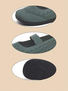 女士透气针织运动鞋、休闲户外运动鞋、轻便低帮步行鞋。 - 綠色 - 查看 5