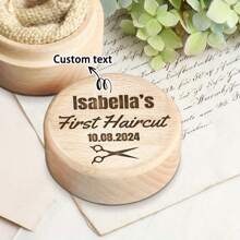 Caixa Memorial de Madeira Vintage Personalizada para Coleção de Cabelo - Primeira Cort de Cabelo e Armazenamento de Cabelo Grávido, Presente Perfeito para Novos Pais, Essenciais de Organização Doméstica, Caixa de Armazenamento de Organização Doméstica Volta às Aulas