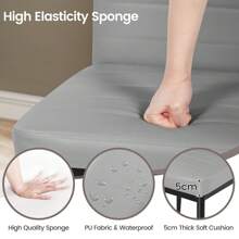 Dining Table And Chairs Set Of 4, 120CM Marble Effect Dining Table With 4 Faux Leather High Back Dining Chairs,Modern Dining Table Set For Home/Kitchen Office - Grey Table and 4 Grey Chairs - View 8