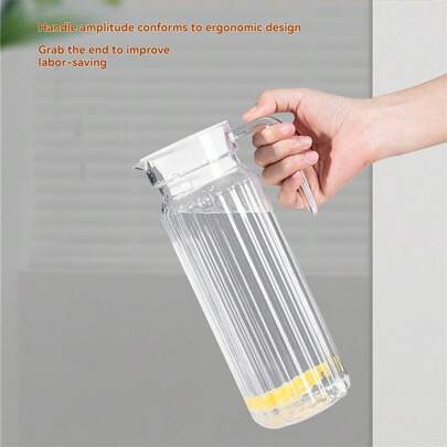 1 Stück 2L Krug mit Deckel - Getränkeservierer und Aufbewahrungsbehälter für heiße Flüssigkeiten oder kalte Getränke. Kühlschrankkaraffe, Saftbehälter, Wasserkrug, Eistee-Karaffe oder Milchkrug