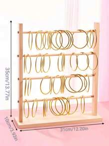 Soporte de madera para exhibir joyas, organizador de accesorios para collares, coleteros, pulseras, accesorio de mostrador - Registro amarillo - Ver 10
