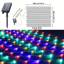 One Piece Of Solar Light Net, Waterproof Solar Light, 8 Lighting Modes, Fenced Lights For Garden, Garden Lawn Shrub, Fence, Indoor And Outdoor Party Decoration (Multi-Color)