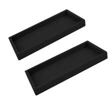 1-2 piezas Bandejas decorativas, bandejas de vanidad, bandejas de almacenamiento de diseño de mármol negro de silicona para fregadero, lavabo, baño y cocina, con vibras bohemias, para vacaciones en la playa, colección de baño, colección de dormitorio, gran capacidad - Negro - Ver 12