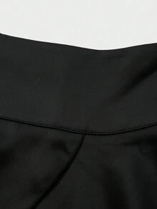 Falda pantalón deportiva para mujeres, de secado rápido, antiexposición, transpirable, adecuada para correr, tenis, yoga, otoño/invierno - Negro - Ver 4