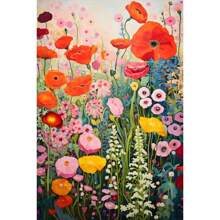 1 幅抽象花卉帆布画现代花卉印刷海报墙壁艺术画适用于客厅家居卧室装饰教室无框架