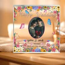 1 件精美亚克力婚礼照片装饰 - 高清，情侣纪念品，适合桌面展示，节日装饰，周年纪念日装饰 - 擺飾 - 查看 5