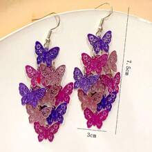 Un par de pendientes bohemios de borla con mariposa colorida de moda y sencillos, ideales para el Día de la Madre, vacaciones, cumpleaños, uso diario, joyería exquisita, pendientes para mujer