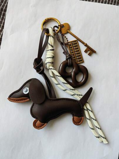 Llavero con colgante de perro, colgante de ábaco en miniatura, colgante de galleta - Accesorio adecuado para decoración, regalo para mujeres, niñas, oficina, escuela, pequeño presente para mejorar tu estilo de vida, regalos para damas de honor, amante de los cachorros