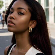 1 件装金色圆形耳环门环吊坠耳环几何吊坠耳环女士珠宝礼物