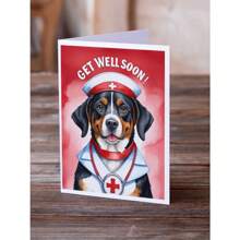 Entlebucher Mountain Dog Get Well Soon Greeting Cards Pack Of 8 Blank Cards With Envelopes Whimsical A7 Size 5x7 Blank Note Cards - Default - View 4