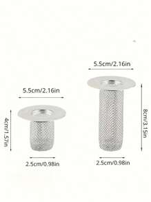 2pcs Drain Covers, Hair Catcher Filters, Suitable For Bathroom Sink, Shower Drain Strainer - Silver - View 8