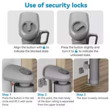 140*86CM Retractable Gate, Stair Gate Roll For Dogs And Cats, Extendable Barrier Gate, Folding Pet Dog Stair Gates Isolatio - Grey - View 3