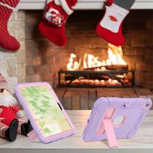 重型保护壳，带可调节支架和防滑设计，适用于 iPad 56789 10th 和 Air 2 Pro Air 456th M2 9.7 英寸 10.2 英寸 10.9 英寸和三星 GALAXY A9 Plus 11 英寸，甜美紫色 - 淡紫色 - 查看 6