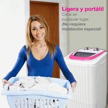 Lavadora Compacta Semiautomática de 6 Kg con Timer y Paro Automático, 2 Velocidades, Sistema de Impulsor Reversible, Perilla Selectora, Fácil de Limpiar y Mover, Blanca LCK-60 - 1 - Ver 6