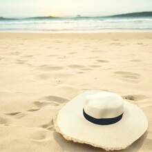 Contrast de culoare solidă Boho Casual Elegantă Pălărie de soare realizată manual, protecție UV, potrivită pentru primăvară, vară, toamnă - Bej - Vizualizare 2