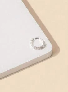 1 Pc Elegant Copper Zirconia Nose Stud - Sparkling Piercing Jewelry For Everyday Wear & Special Occasions - Nose Piercing - View 5