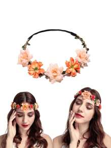 6 piezas Coronas de flores para mujeres y niñas, diademas con flores, tocado de flores para niñas de las flores, novia, dama de honor, accesorios para el cabello de boda estilo bohemio, corona de flores, diademas para niñas pequeñas, bebés y niños pequeños, material de poliéster