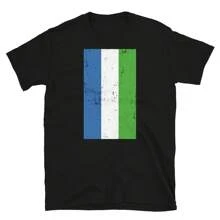 Sierra Leone Africa Freetown Distressed Flag Short-Sleeve Unisex T-Shirt - 黑色 - 查看 1