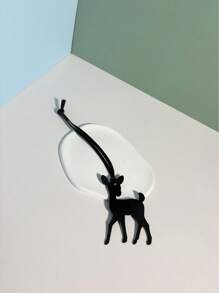 1 pieza Colgante de carro, llavero, mochila, bolso de hombro, bolso de hombro, bolso de mano, bolso de mano, otros bolsos de almacenamiento, colgante, bolsa de equipaje, colgante de cintura de pantalones, de unicolor PU, de moda, simple, versátil, lindo, lindo e interesante, con dibujo de animal de ciervo, ciervo, ciervo pequeño, adecuado para parejas, estudiantes, hombres, estudiantes, escuela, hombres, mujeres, trabajo, viajes diarios, vacaciones, viajes de negocios, adecuado para niños, vacaciones, novias, madres, novias, novias, regalos pequeños, regalos de cumpleaños - Negro - Ver 8