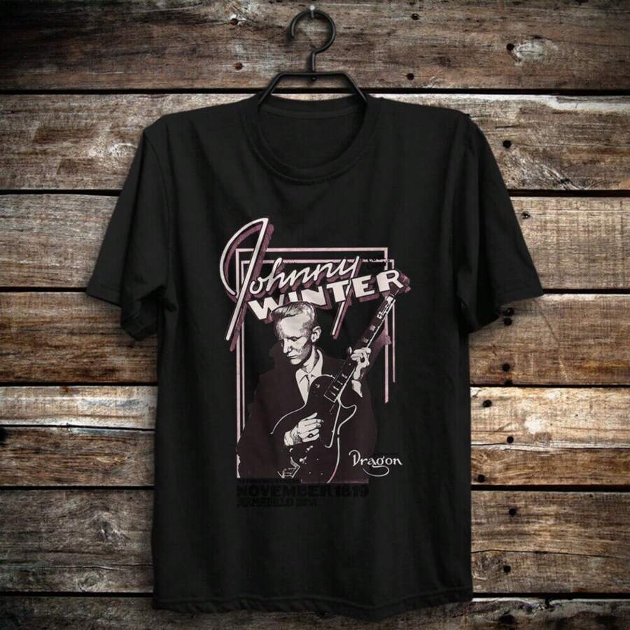 Vintage Johnny Winter Cool Daddy T-Shirt Edgar Winter Nothin' But The Blues - Black - View 1
