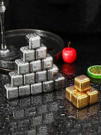 不锈钢冰块，红酒冰块，威士忌冰块，夏季香槟啤酒饮料冰块，适合家庭聚会、酒吧、啤酒屋、节日派对、户外、露营、父亲礼物等场合的冰镇啤酒饮料