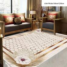[Crystal Velvet, PVC Bottom, 5mm Thickness] 1pc Bohemian Style Carpet - Waterproof, Anti-Slip, Absorbent, Machine Washable, Soft & Comfortable Mat, Suitable For Kitchen, Living Room, Bedroom, Hallway, Bathroom, Laundry Room - Easy To Clean, Carpet, Home Decor Home Bathroom Decor Bath Rug Outdoor Rug Door Mat