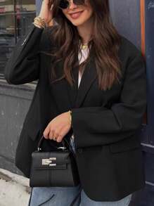 新款梯形 PU 皮包女士手提包高档百搭斜挎包时尚小众顶部提手包通勤包，最佳母亲节礼物女士，商务休闲女包，非常适合办公室商务和工作 - 黑色 - 查看 6