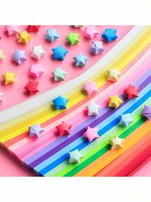 540 pezzi/1000 pezzi Strisce a stella di carta, 27 strisce a stella multicolore, strisce a stella di carta pieghevoli a doppia faccia e stelle di carta fortunate per fai-da-te e lavoretti manuali