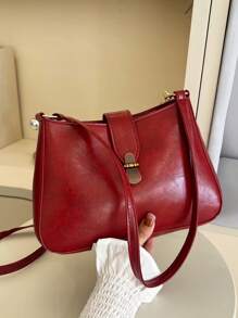 1pc Women's Vintage Crescent Moon Shaped Bag, Fashionable Shoulder/Crossbody Bag