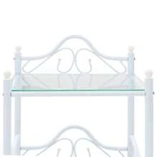 Table basse en acier et verre poli 45 x 30,5 x 60 cm Blanc