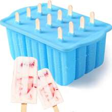 冰棒模具硅胶不含 BPA12 件冰棒托盘适用于冰箱自制冰淇淋冰棒模具 - 彩色 - 查看 16