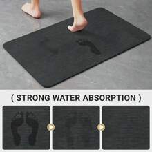 1pc Ultra-Absorbent Diatom Mud Kitchen Mat - 1.18inch Thick, With Natural Rubber Base, Super Non-Slip & Scratch-Resistant Surface, Easy To Clean & Wipe, Comfortable Standing Mat For Kitchens, Bathrooms, Entryways - Black, Multiple Sizes Available, Kitchen Mats For Floor Home Bathroom Decor Bath Rug Floor Carpet Outdoor Rug Door Mat Fall Decor Bathroom Accessories Back To School