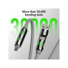 2PCS USB, Type C, Lightning-Max 240W Sạc nhanh và đồng bộ dữ liệu Cáp sạc USB đa chức năng 4 trong 1 MFISH tương thích với iPhone 16/15, IPad - Nhiều màu - Xem 3