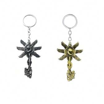 1 件黑色复古老鹰婴儿图案天使翅膀钥匙扣背包手提包吊坠邪恶居民男士包包配饰礼物