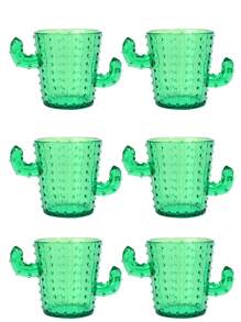 Bộ 6/12 ly nhựa hình xương rồng, ly thủy tinh 2oz, bộ sản phẩm mới lạ vui nhộn và dễ thương, thích hợp cho tiệc độc thân, tiệc theo chủ đề phương Tây/tequila, tiệc theo chủ đề lễ hội hóa trang, có thể rửa bằng máy rửa chén - Nhiều màu - Xem 14