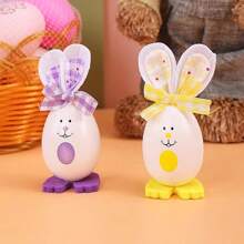 Huevos de Pascua hechos a mano, huevos pintados a mano por estudiantes, huevos de Pascua decorados, huevos de conejo terminados escolares - Multicolor - Ver 6