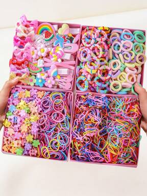 889 piezas/juego de pinzas para el pelo con lazo de corazón floral para niñas, lindas y sencillas, de princesa, para el pelo, accesorios para el pelo, ideales para uso diario y como regalo