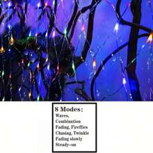 One Piece Of Solar Light Net, Waterproof Solar Light, 8 Lighting Modes, Fenced Lights For Garden, Garden Lawn Shrub, Fence, Indoor And Outdoor Party Decoration (Multi-Color)