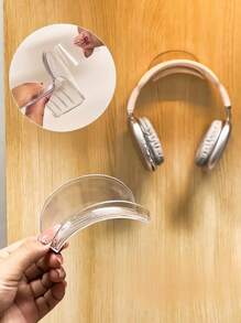 Headphone Hanger Wall Mounted, Hair Band Hair Rope Hat Transparent Bracket, Headphone Hook Under The Table - Can Be Easily And Non-Destructively Installed On The Wall, Desktop Or PC, Wall Storage Rack, Wall Bag Storage Rack, Suitable For Headphones Within 4cm In Width