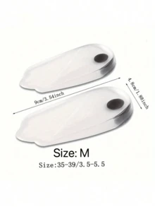 2pcs/Set Summer New Transparent Invisible Massage Magnetic Shock-Absorbing Comfortable Insoles, Soft Silicone Heel Protector Pads, Anti-Heel Spur Foot Pain Relief Shock-Absorbing Insoles For Sports Shoes & Casual Shoes - Clear - View 5