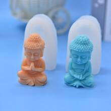 1pc Asymmetrical Shape Silicone Buddha Statue Candle Mold, Reusable DIY Candle Making Crafts Wax Mold