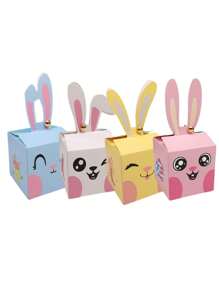 12pcs/Pack Easter Bunny Design Gift Box Package For Party Favors